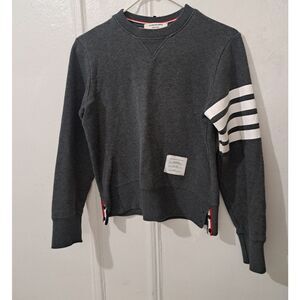 Thom Browne Womens Xsmall Gray Crewneck Sweatshirt JAPANESE